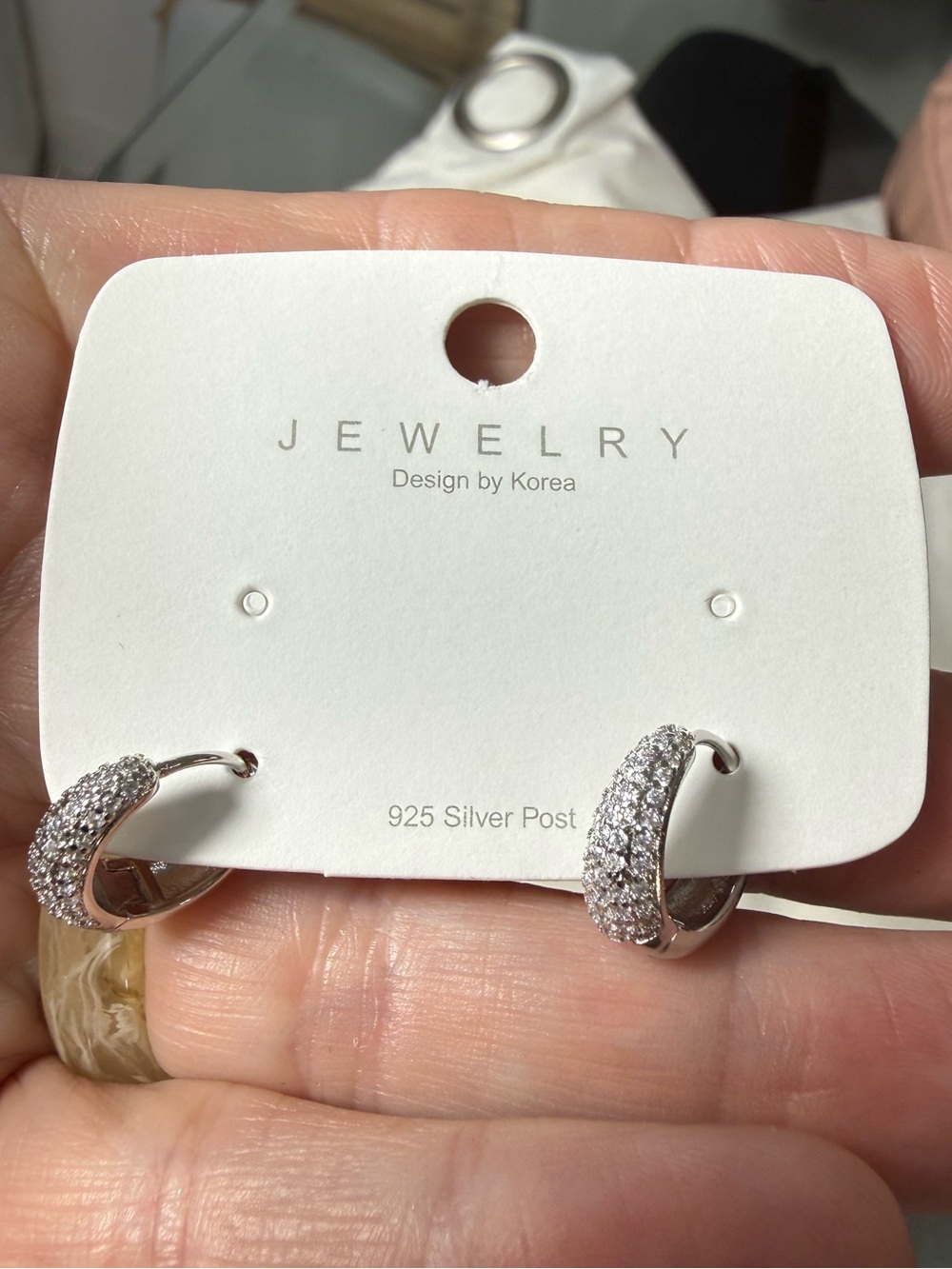 .925 sterling silver zirconia huggie hoops expensive look for less brand new